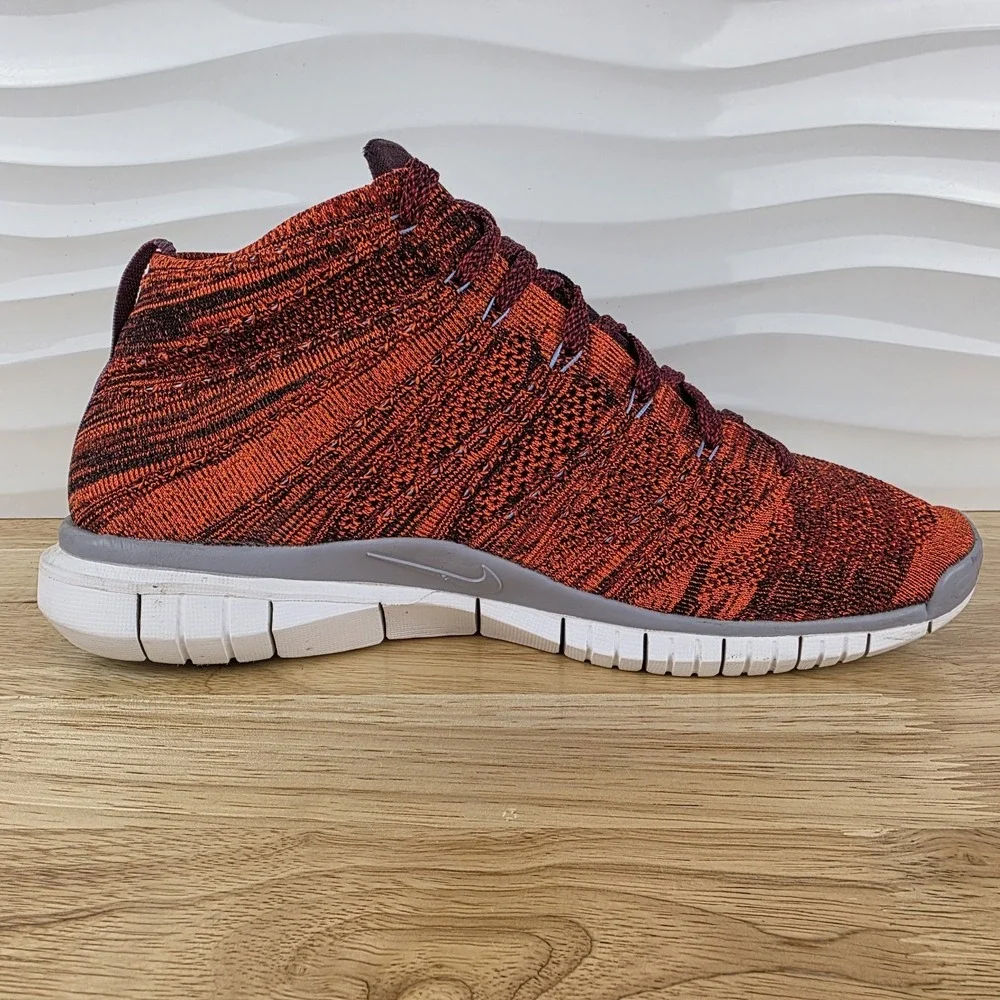 Nike Free Flyknit Chukka Sneakers Mens Size 11 Cinnabar Athletic Shoe 639700-601